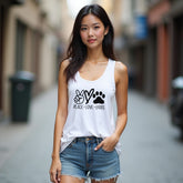 HEARTFELT "Peace Love Dogs" Racerback Tank Top – Fun & Comfy Dog Lover Tee